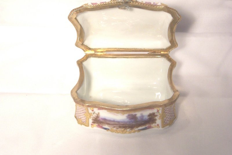 Sevres Porcelain Box; Gilt Bronze Mount