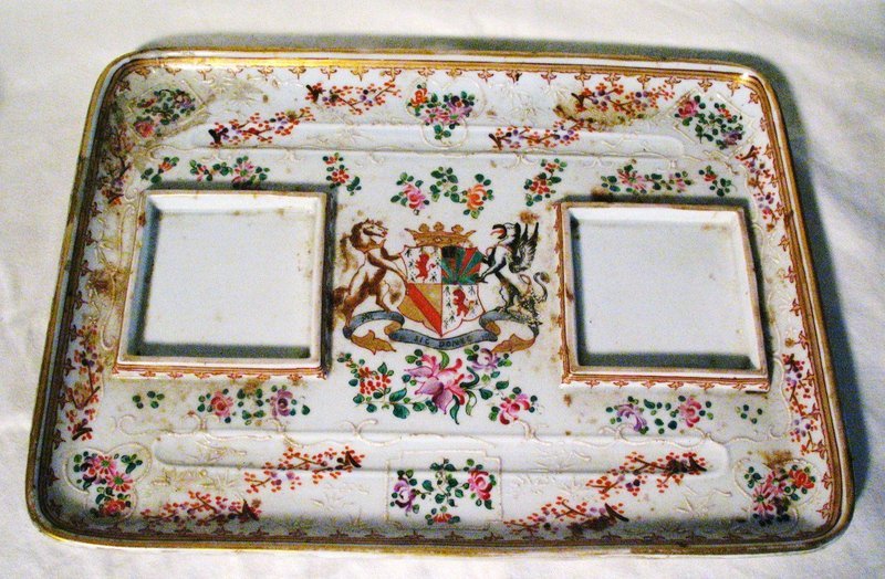 Samson Armorial Inkstand with Two Wells