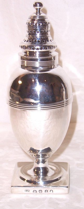 A Pair of Georgian Sterling Silver Pepper Pots