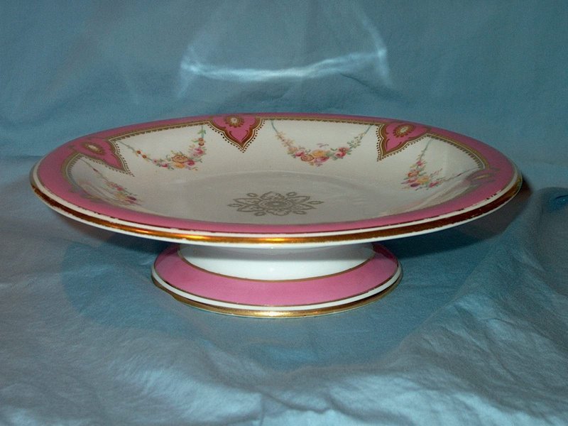 Pink Gilded Staffordshire Tazza