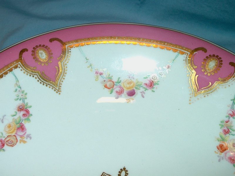 Pink Gilded Staffordshire Tazza