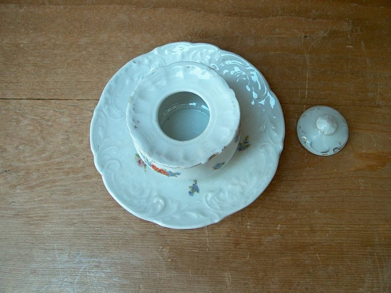 Bohemian Carlsbad Porcelain Condiment Jar