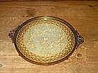 Bronze Dresser Tray with Lace Doily