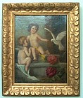 Cupids and Dove Oil on Board