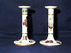 Pair of Porcelain Royal Worcester Candlesticks
