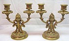 Louis XVI Style Gilt Metal Candelabra