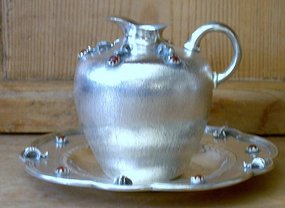 Italian Silver Ewer and Underplate