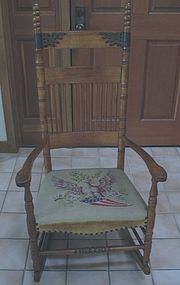 American Rocking Chair Needlepoint Flag Seat