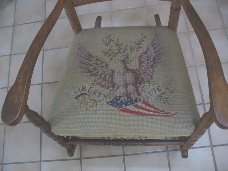 American Rocking Chair Needlepoint Flag Seat