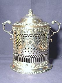 Late Victorian Silver Plate Biscuit Barrel