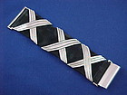 HECTOR AGUILAR Silver & Suede X X X Bracelet  1 3/4"W