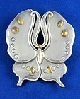 4"L. WILLIAM SPRATLING Silver & Bronze Butterfly Pin