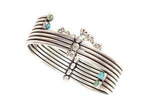 HECTOR AGUILAR Turquoise & Sterling Silver Bracelet