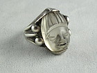 Rare 1930's FRED DAVIS Silver & Rock Crystal Ring