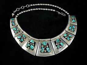 FRANK PATANIA SR. NECKLACE TURQUOISE SILVER STERLING