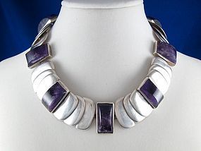 HECTOR AGUILAR NECKLACE AMETHYST & STERLING SILVER