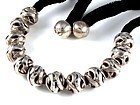 ANTONIO PINEDA NECKLACE 970 SILVER CARVED BEADS