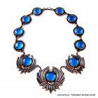 LOS CASTILLO NECKLACE SILVER & BLUE COBALT 1940'S