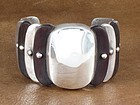 WILLIAM SPRATLING SILVER & ROSEWOOD BRACELET 1940's