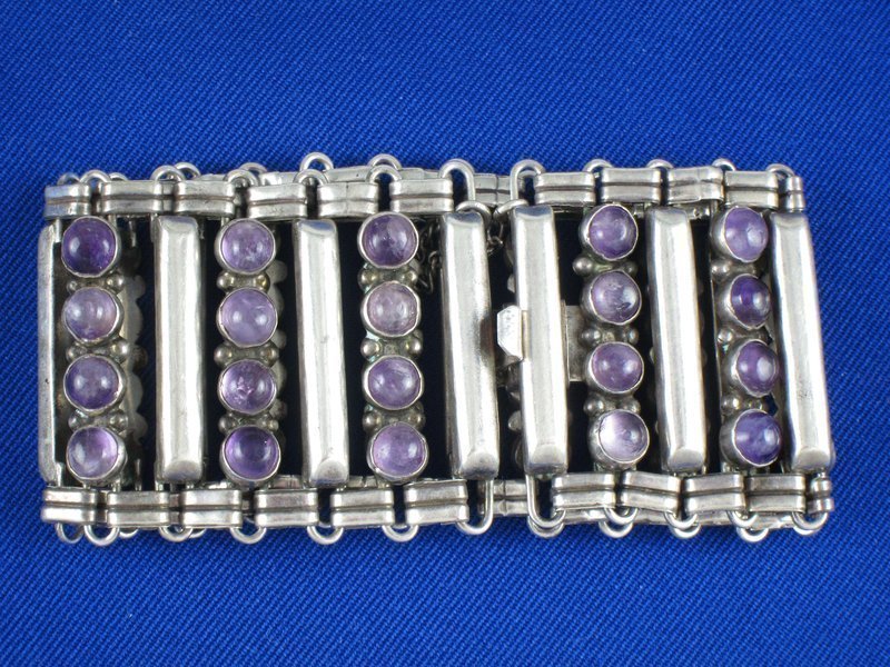 FRED DAVIS BRACELET &amp; EARRINGS SILVER &amp; AMETHYST