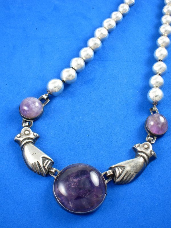 WILLIAM SPRATLING AMETHYST &amp; SILVER NECKLACE 1931-46