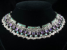 MATILDE POULAT MATL SILVER, TURQUOISE & AMETHYST NECKLACE