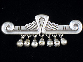 HECTOR AGUILAR VINTAGE SILVER BAR PIN / BROOCH