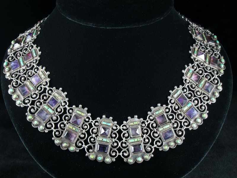 MATILDE POULAT MATL SILVER, TURQUOISE, AMETHYST NECKLACE