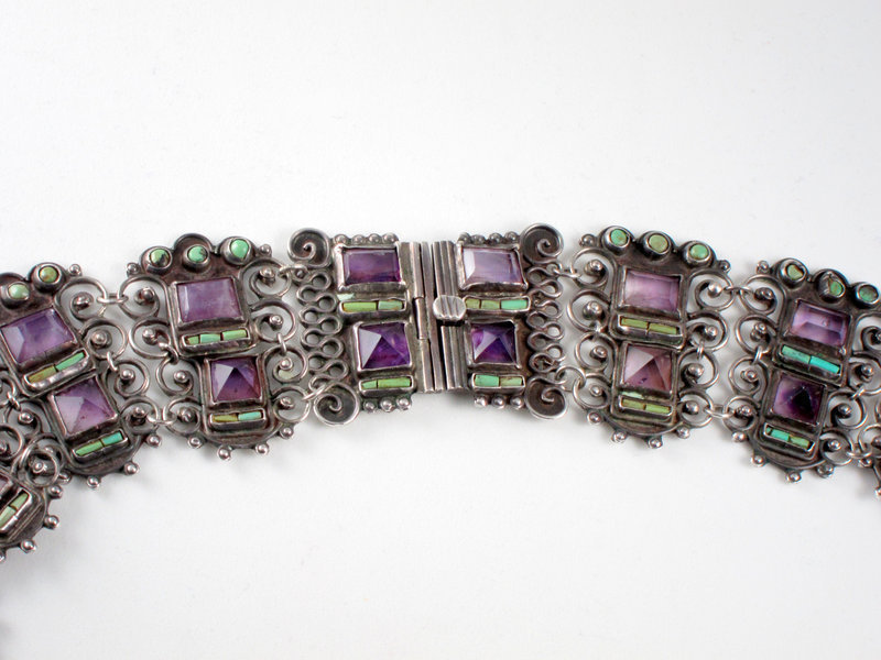 MATILDE POULAT MATL SILVER, TURQUOISE, AMETHYST NECKLACE