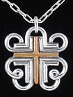 WILLIAM SPRATLING JASPER & SILVER CROSS NECKLACE