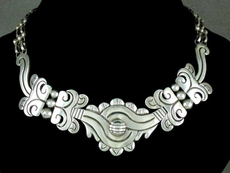 VINTAGE HECTOR AGUILAR OLD MAGUEY SILVER NECKLACE