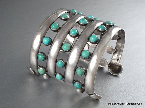HECTOR AGUILAR TURQUOISE & SILVER BRACELET