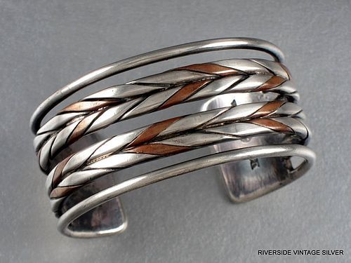 WILLIAM SPRATLING 980 SILVER & COPPER CUFF BRACELET