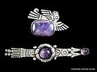 WILLIAM SPRATLING AMETHYST & SILVER BROOCHES