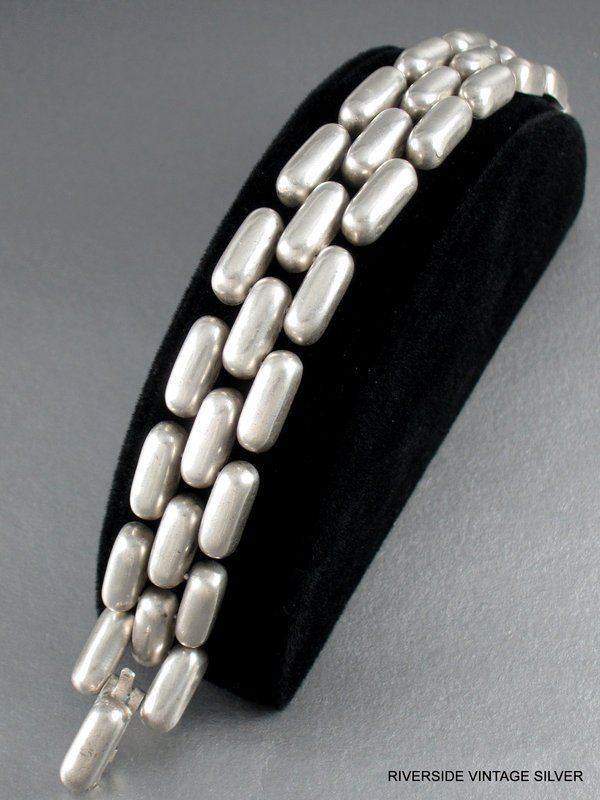 William Spratling Sterling Silver Brick Link Bracelet Vintage 1940's