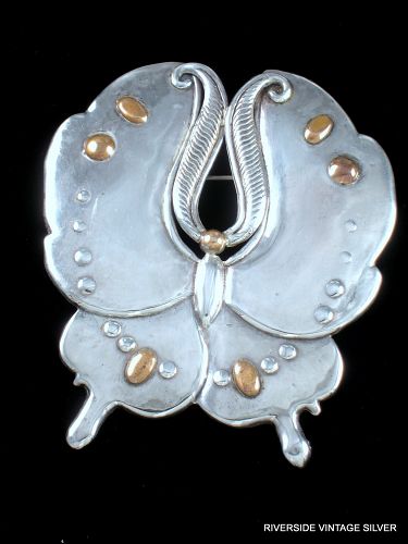 William SPRATLING Silver & Bronze Butterfly Pin - LACMA Collection
