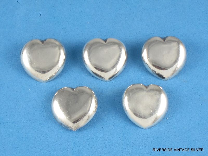 William SPRATLING  Buttons - Rare Puffy Hearts - Sterling Silver