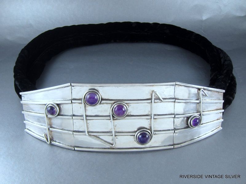 ANTONIO Pineda Belt - Silver, Amethyst, Velvet