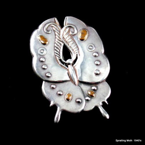 William Spratling Moth Brooch Sterling Silver 1940's