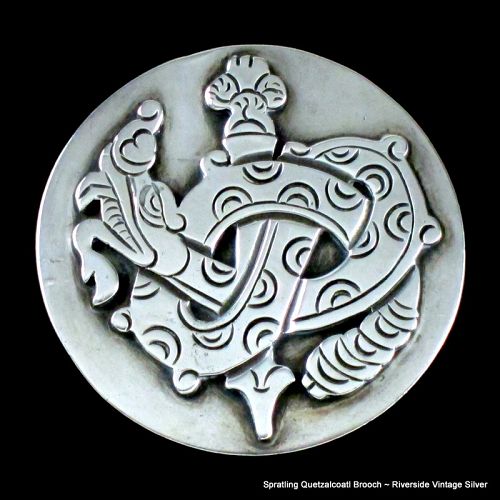 William Spratling Quetzalcoatl Silver Pin 1930's