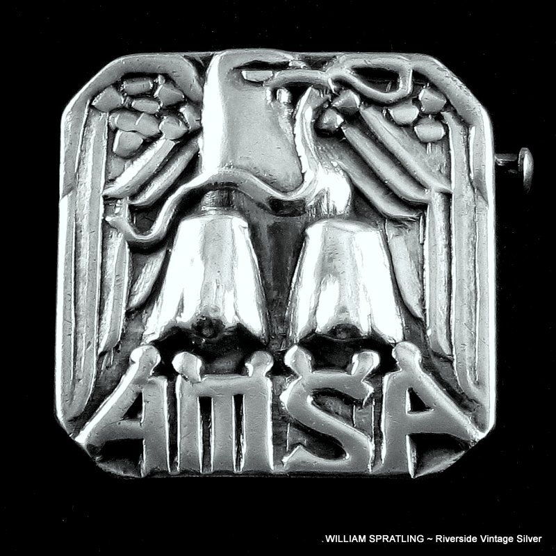William Spratling Lapel Pin ~ AMSA Aeromexico Logo 1940's