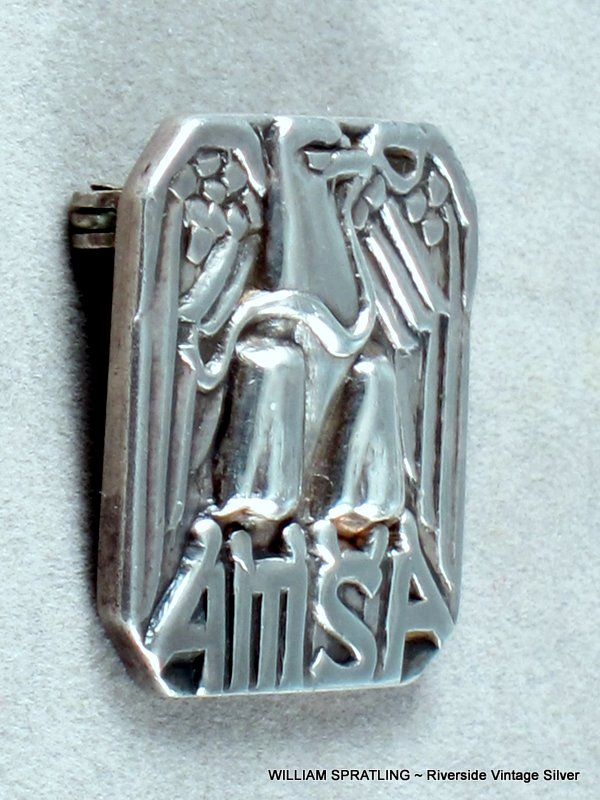 William Spratling Lapel Pin ~ AMSA Aeromexico Logo 1940's
