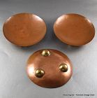 3 Hector Aguilar Copper & Brass Ashtrays  Circa 1940