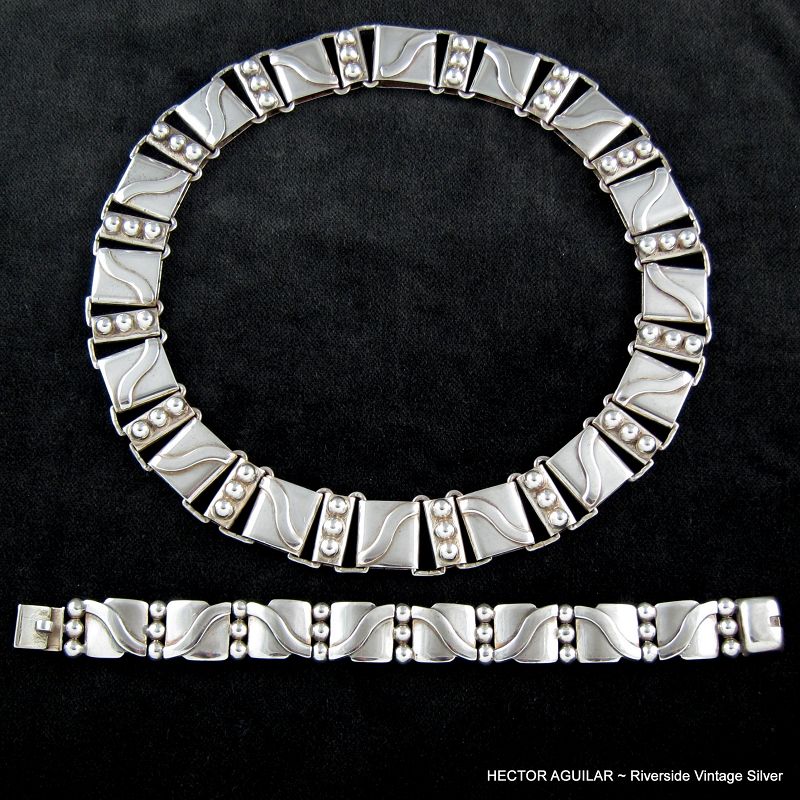 Hector Aguilar Necklace & Bracelet 940 Sterling Silver