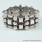 Hector Aguilar 940 Sterling Pyramid & Bead Bracelet