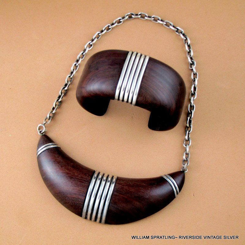 William SPRATLING Crescent Rosewood Necklace &amp; Bracelet