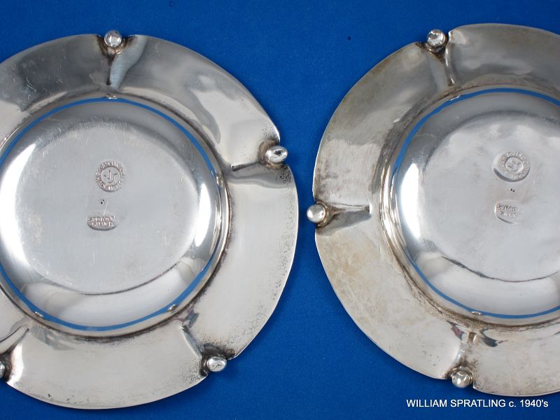 Pair WILLIAM SPRATLING Sterling Silver Plates c.1940's
