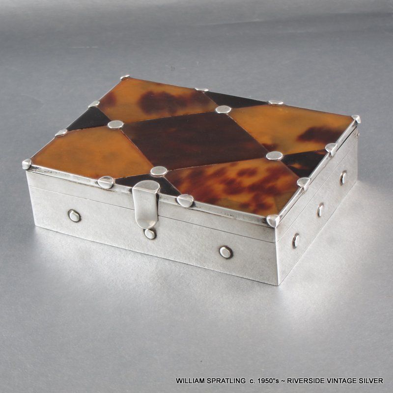 William Spratling Sterling Inlaid  Shell Box