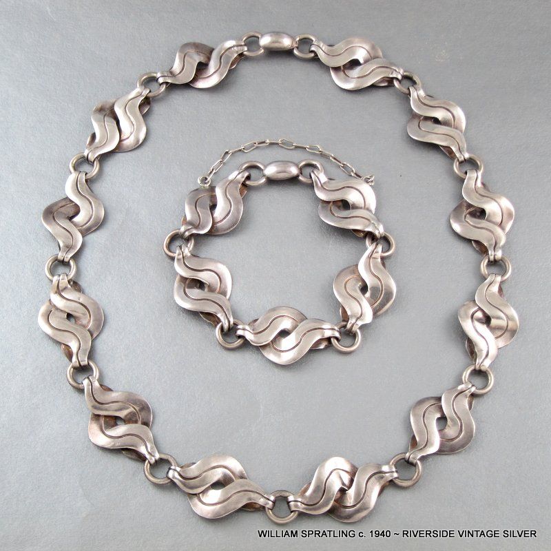 William Spratling Sterling Silver Necklace & Bracelet