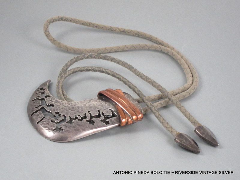 Antonio Pineda Bolo Tie Bear Claw Silver &amp; Copper